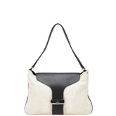 グッチ ワンショルダーバッグ ハンドバッグ 001 4035 001553 アイボリー ブラック キャンバス レザー レディース GUCCI 【中古】